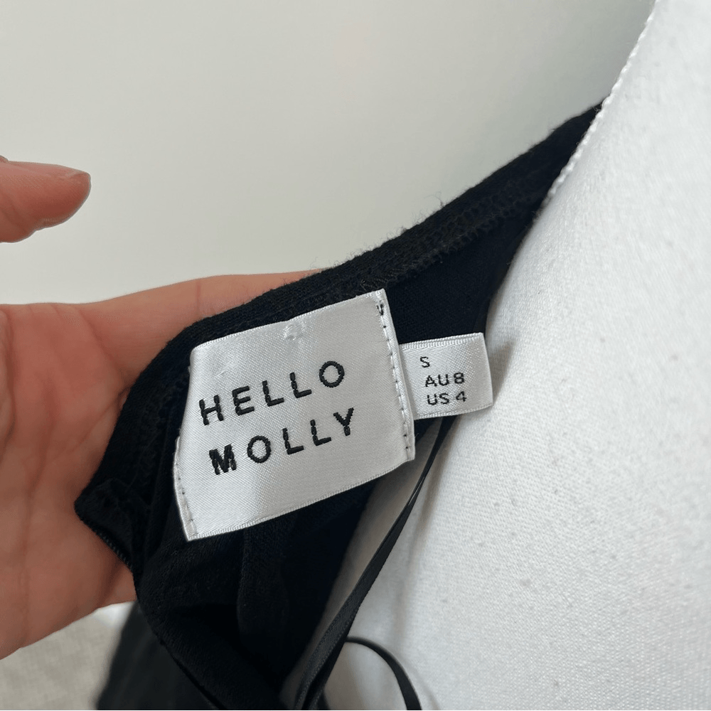 Hello Molly In Your Eyes Black Linen Cut Out Off Shoulder Maxi Dress Small