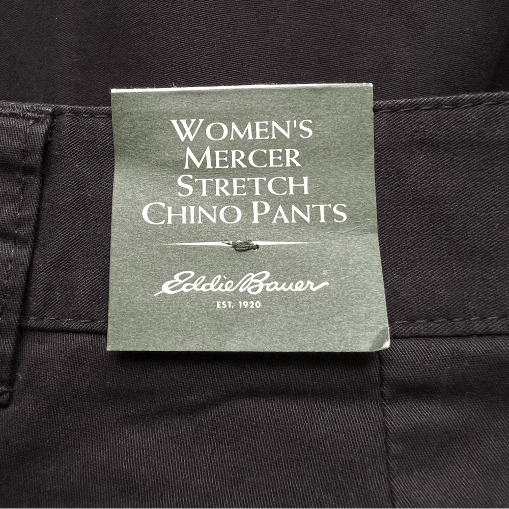 Eddie Bauer Women’s Mercer Stretch Chino Pants in Black NEW Size 6
