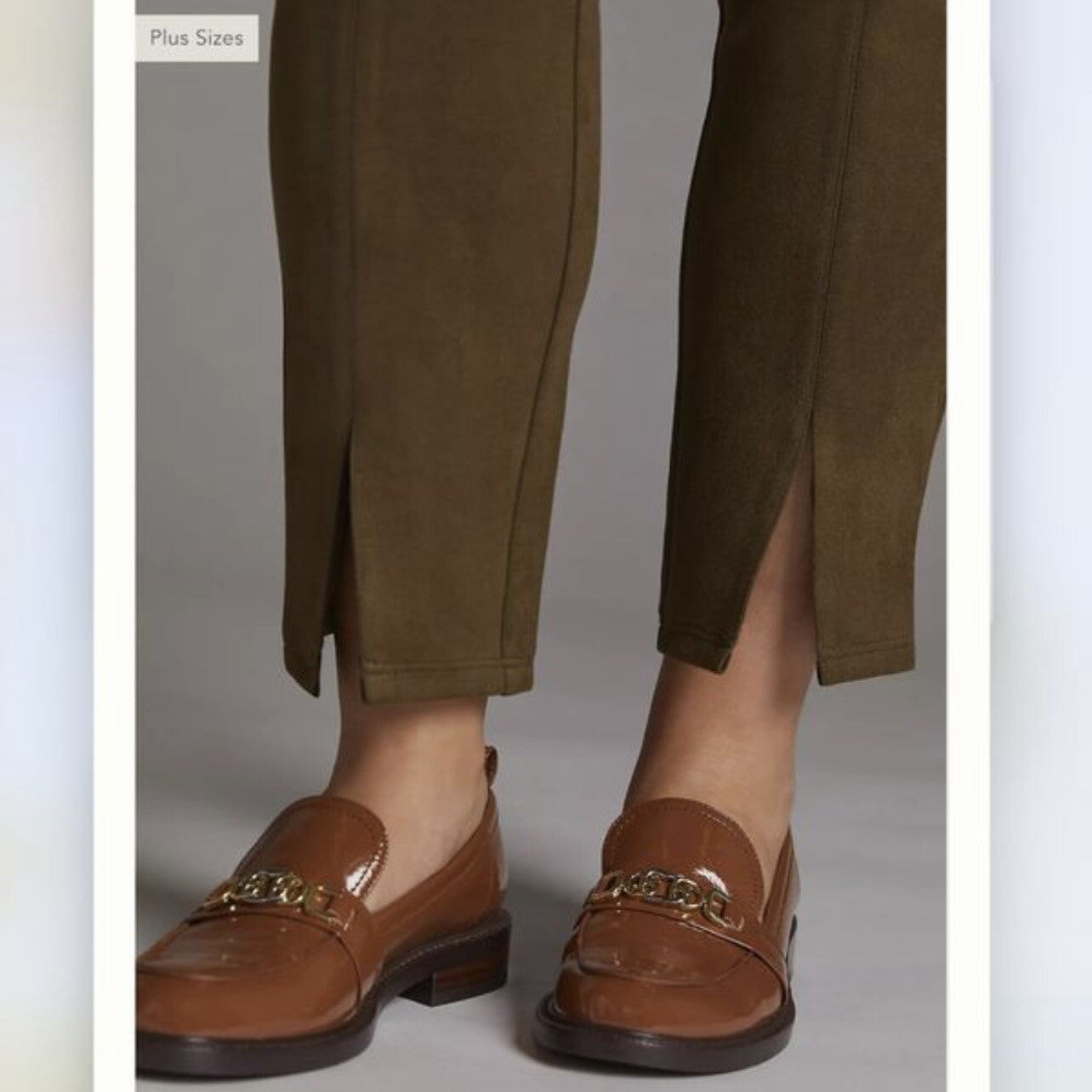 Anthropologie Avec Les Filles Slit-Front Sueded Moss Leggings Pants NEW Size XS