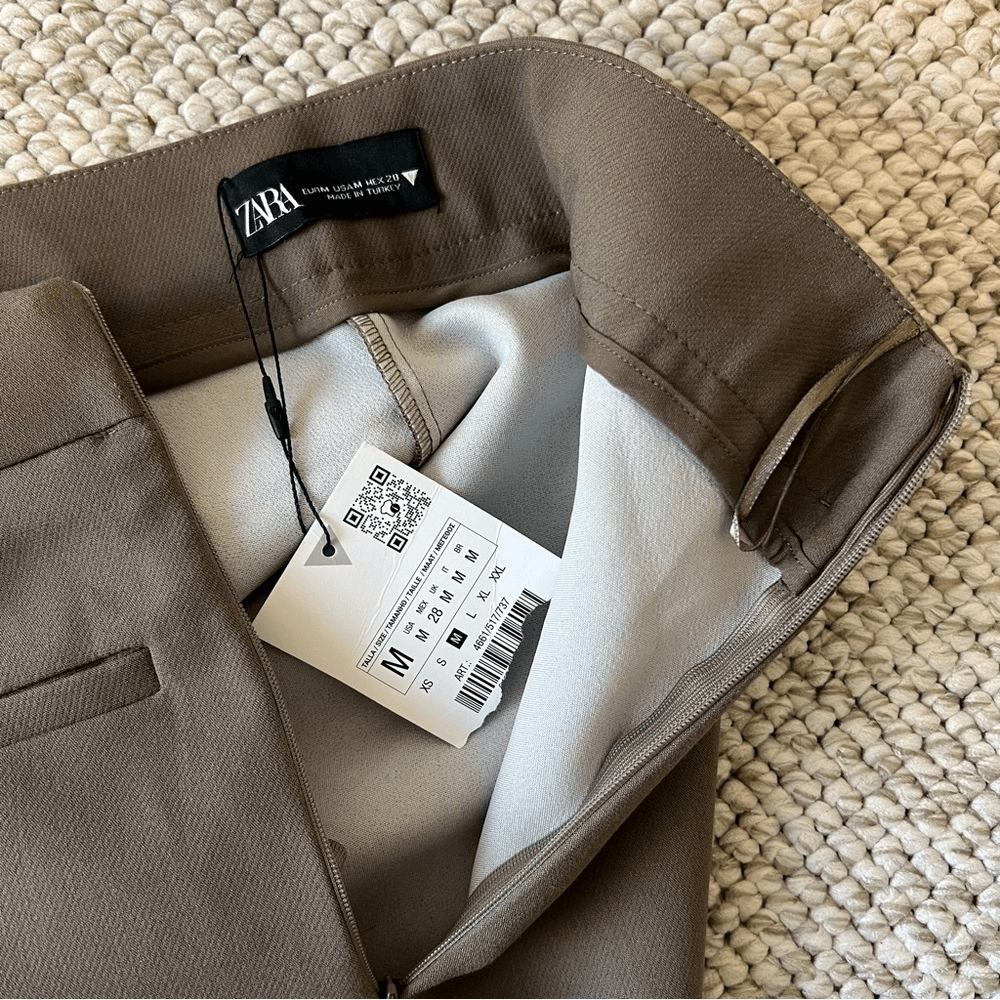 Zara Asymmetric Taupe Brown Skort NEW Size Medium Blogger Favorite