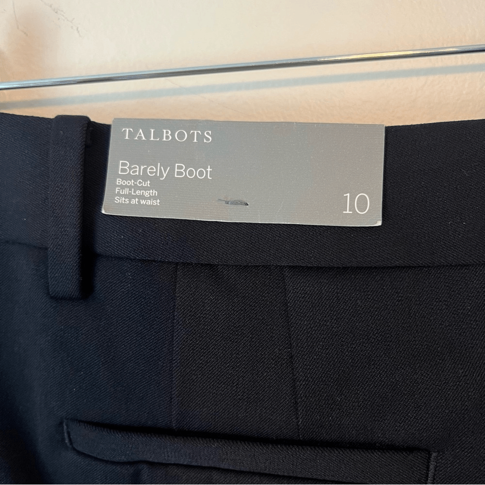 Talbots Navy Blue Barely Boot Trousers Dress Pants NEW Size 10 Classic