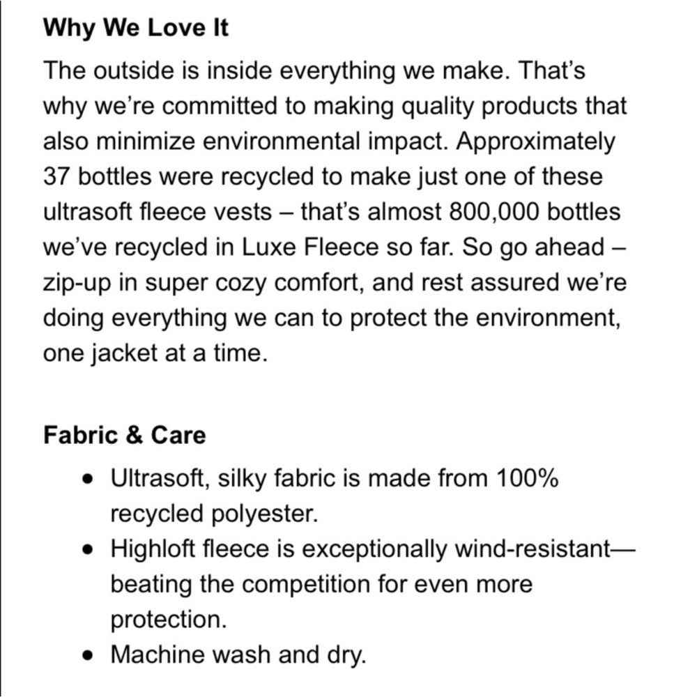 L.L. Bean Luxe Fleece Long Vest in Black NEW Size XS