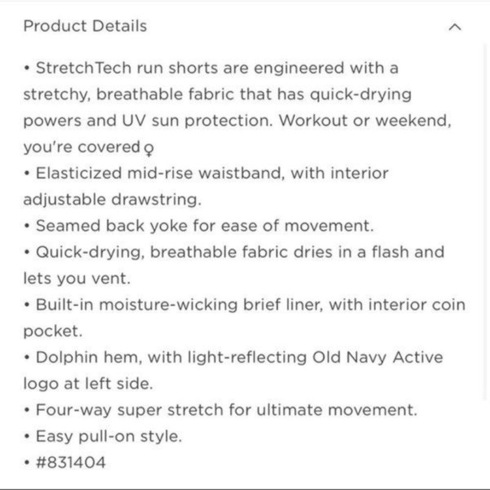 Old Navy Mid-Rise StretchTech Dolphin-Hem Running Athletic Shorts NEW Size Large