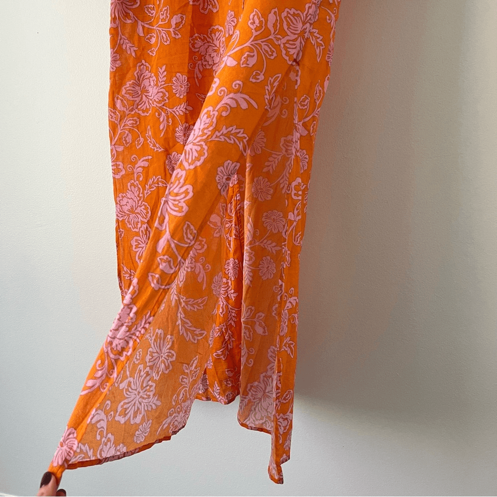 Xirena Mykah Floral Maxi Dress Coverup NEW Size Small Orange Purple