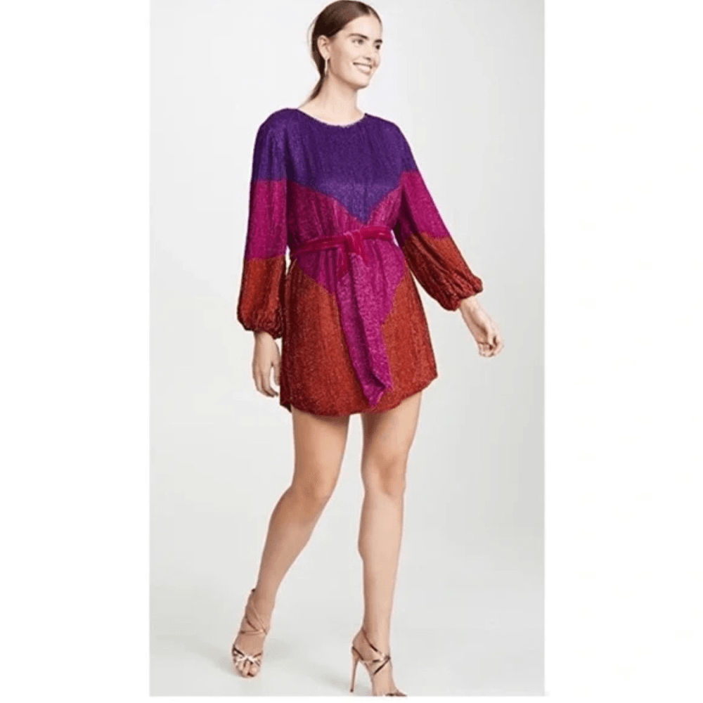 Retrofete Grace Dip Dye Sequin Mini Dress NEW Size Small