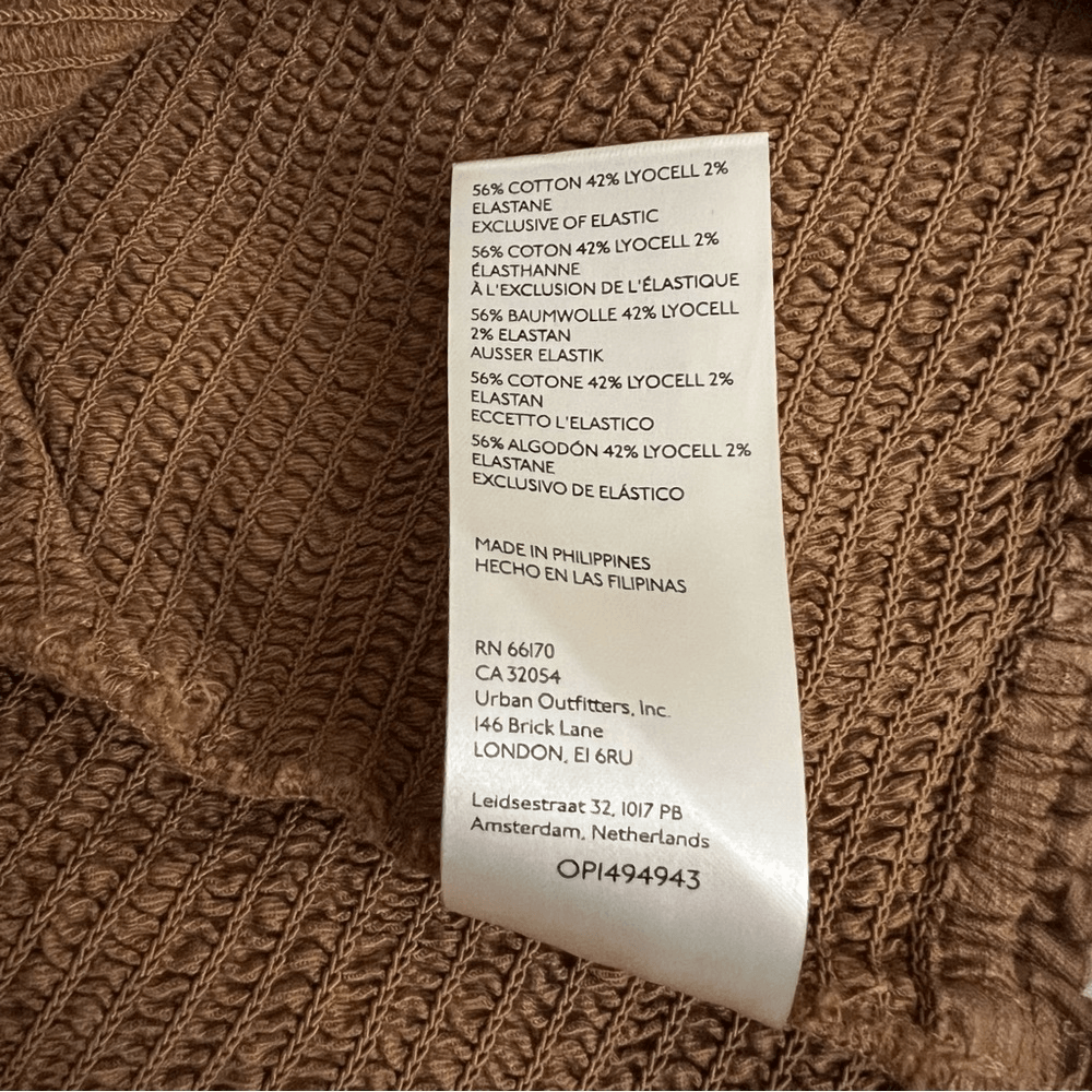 Anthropologie Maeve Ruffled Smocked Tank Top Brown NEW Plus Size 26W