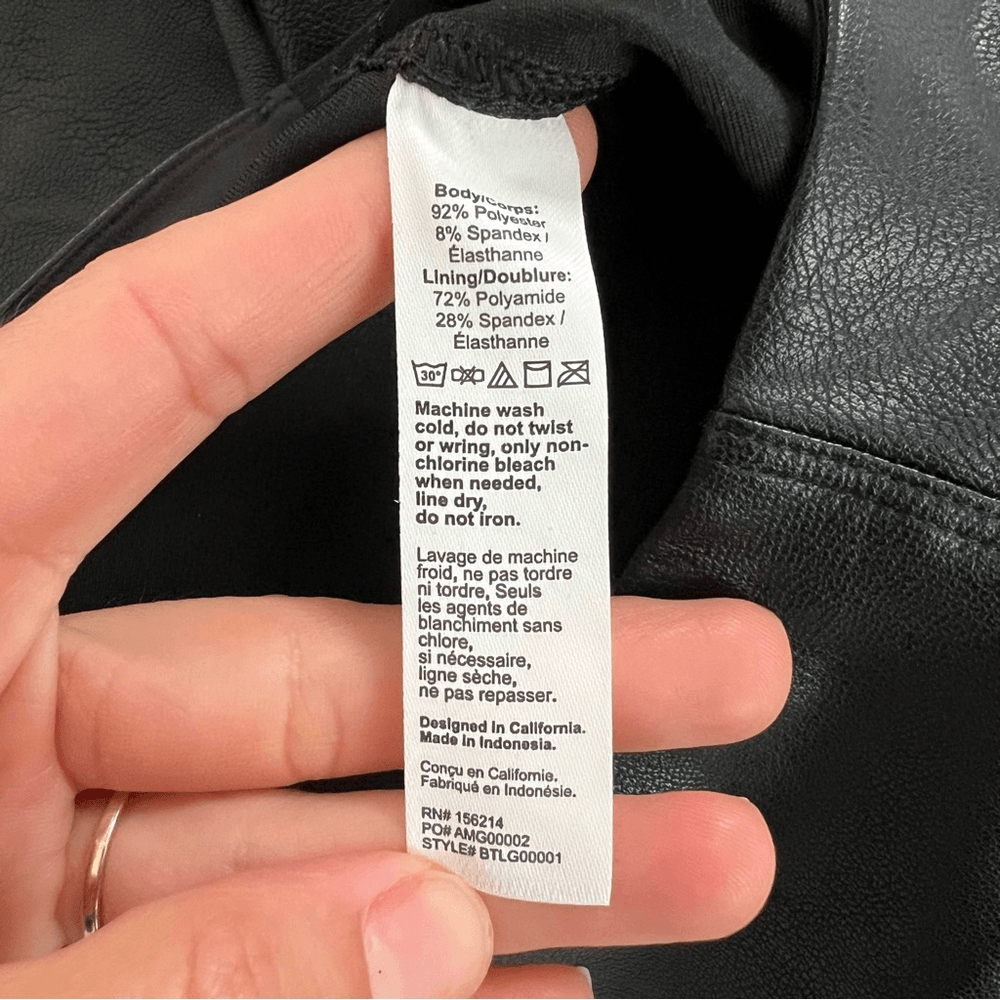 Honeylove Vegan Leather The Perfect Dressy Leggings XS NEW Black