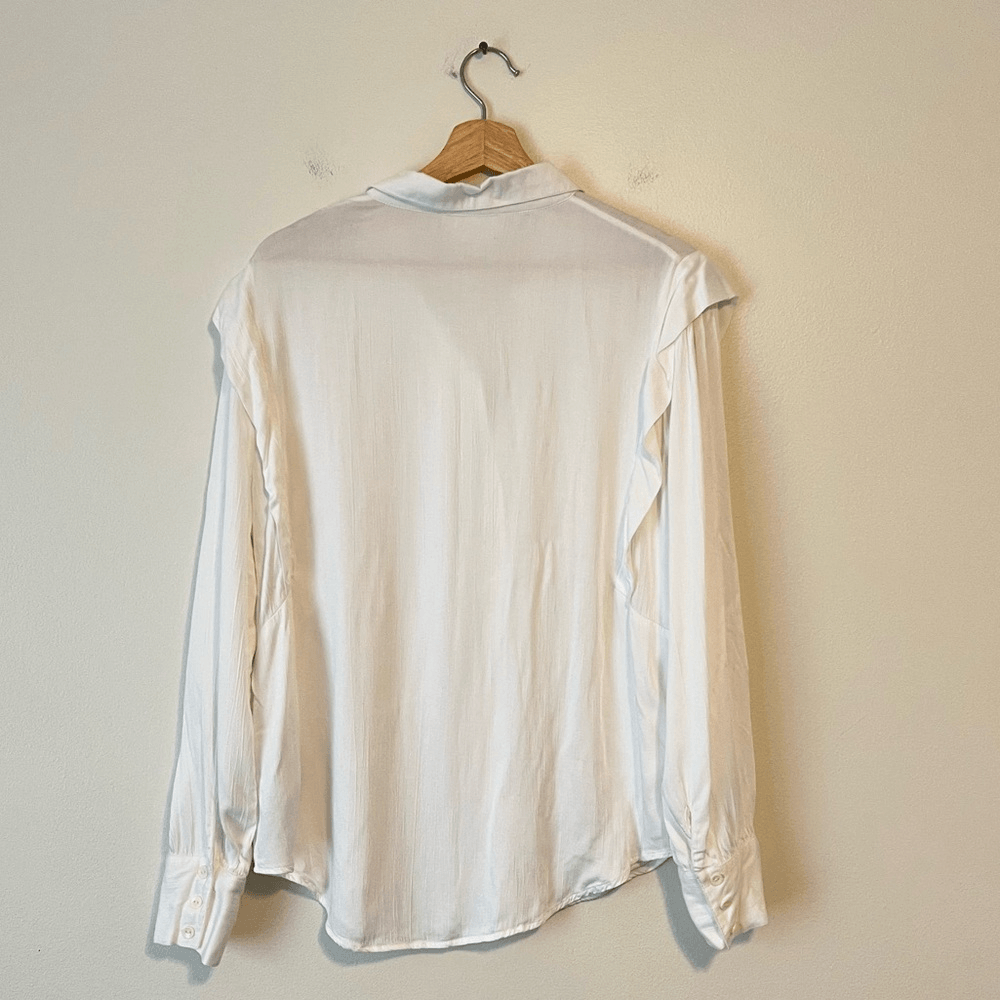 BA&SH Alia Lady Shirt in Ecru / Off White Long Sleeve Size Large US 8