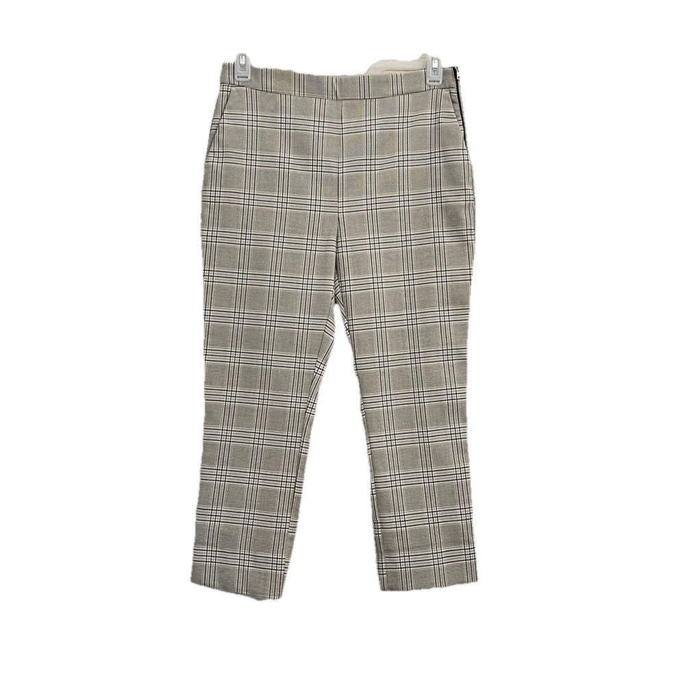 Zara Plaid Ankle Pants in Gray Size Large
