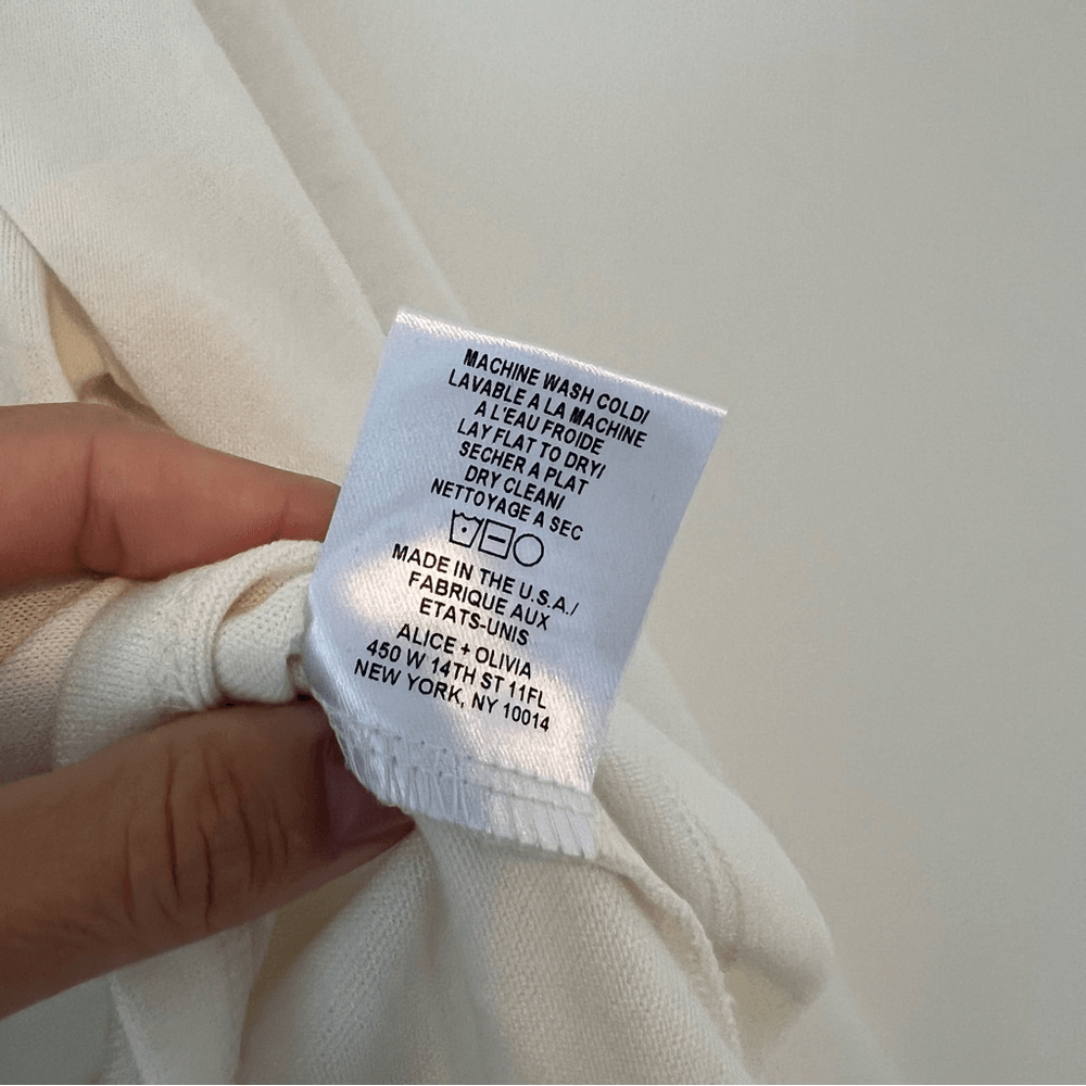 Alice + Olivia Classics Garrison Slim Mock Neck Long Sleeve Top NEW Cream Small