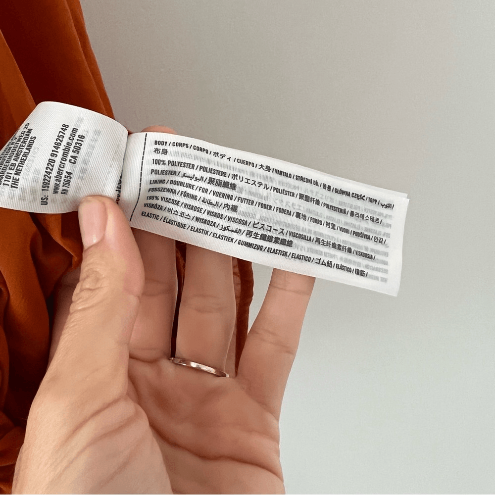 Abercrombie & Fitch Long-Sleeve Ruched Babydoll Mini Dress Size XLT Burnt Orange