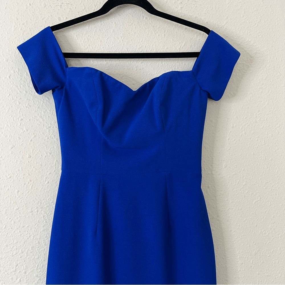 Dress the Population Bailey Dress in Electric Blue Size Small Off the Shoulder
