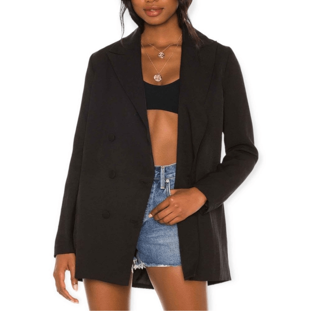 Revolve SNDYS Hills Black Blazer Jacket in Black NEW Size 12 XXL