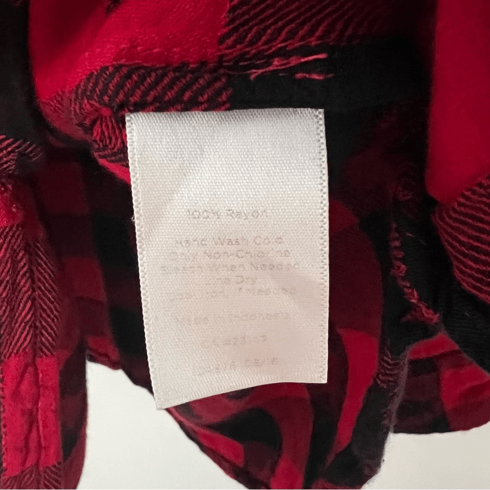 Talbots Buffalo-Plaid Scottish Terrier Button Down Shirt Red Black Size XL