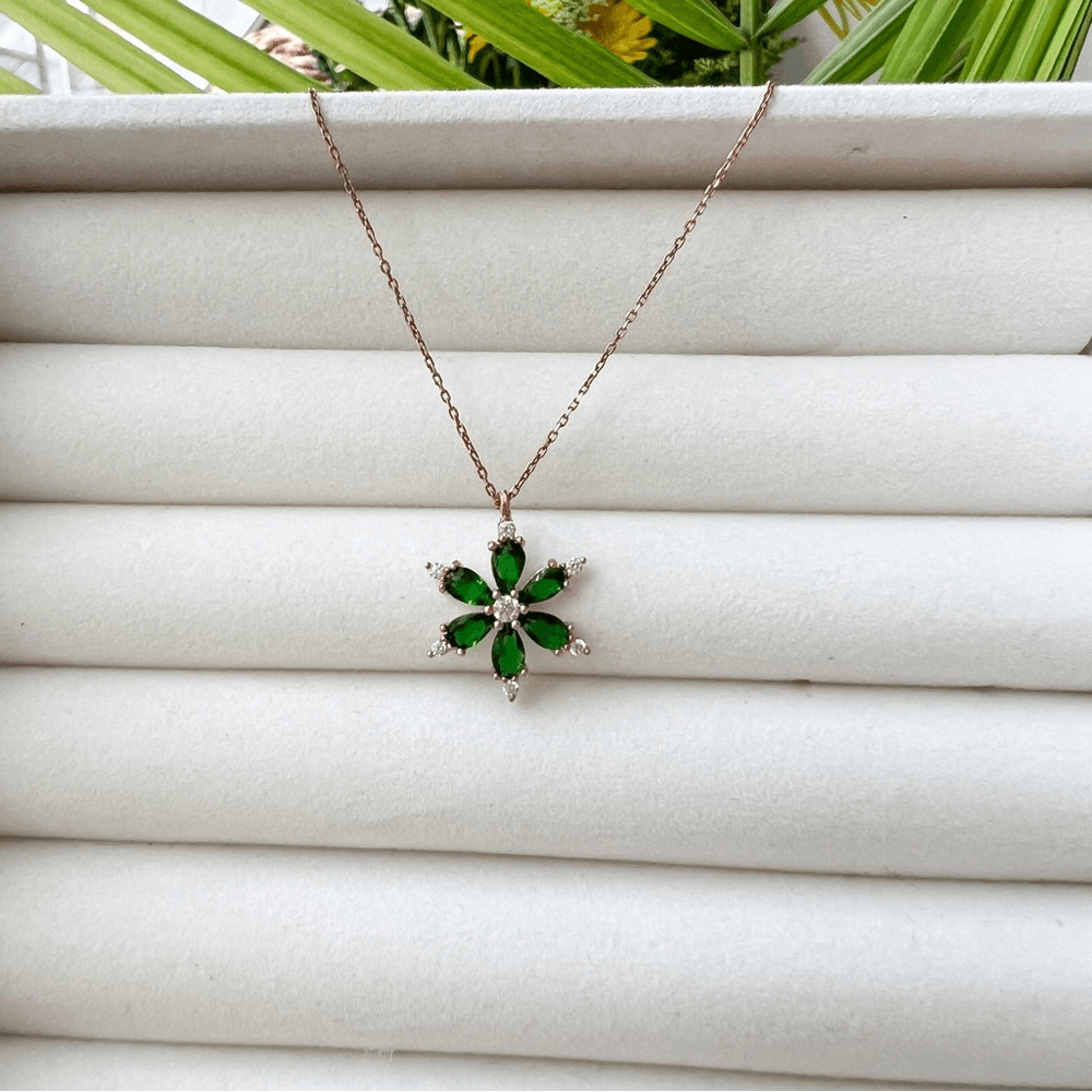 925 Silver Rose Plated Lotus Flower Necklace NEW