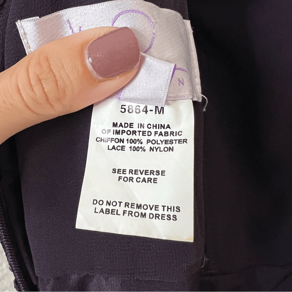 Hayley Paige 5864 Lace Bodice Chiffon A-Line Bridesmaid Maxi Dress Formal Gown