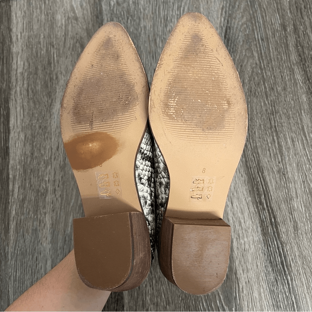 Madewell Chelsea Snakeskin Boots Leather Upper Size 8