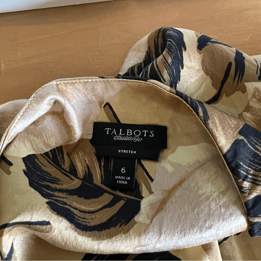 Talbots Floral Silk Blouse Top Size 6 Sleeveless