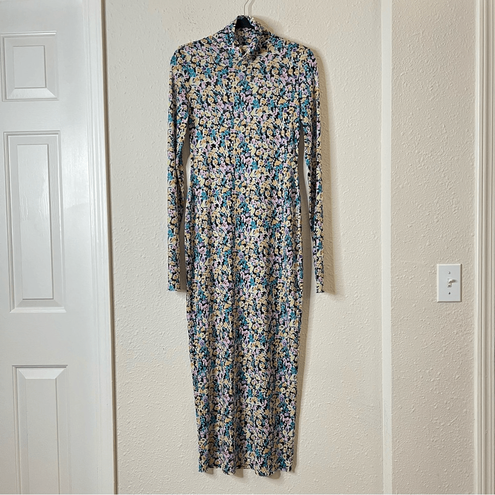 AFRM Shailene Floral Sheer Long Sleeve Dress Size Medium