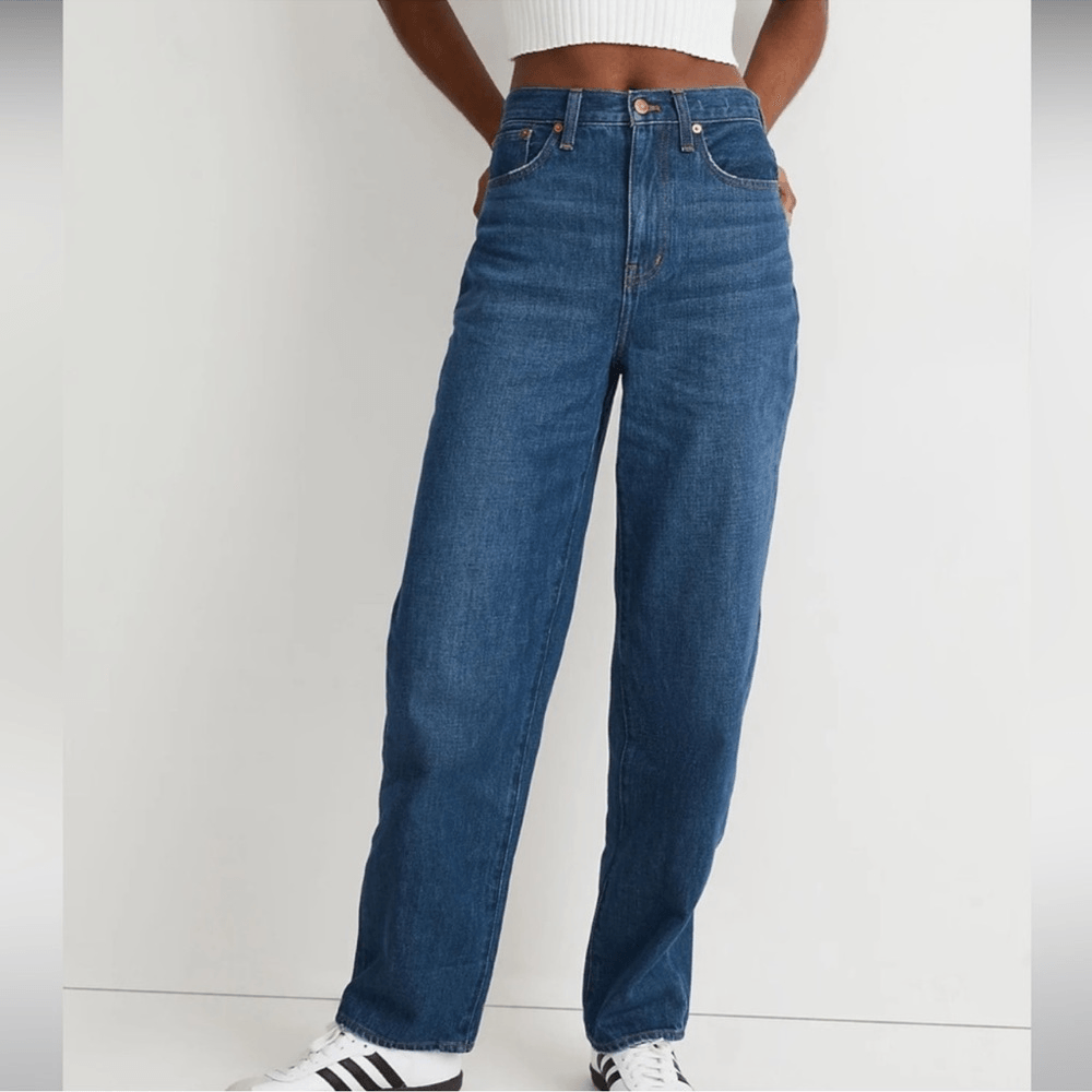 Madewell Baggy Straight Jeans in Dark Worn Indigo Wash size 26