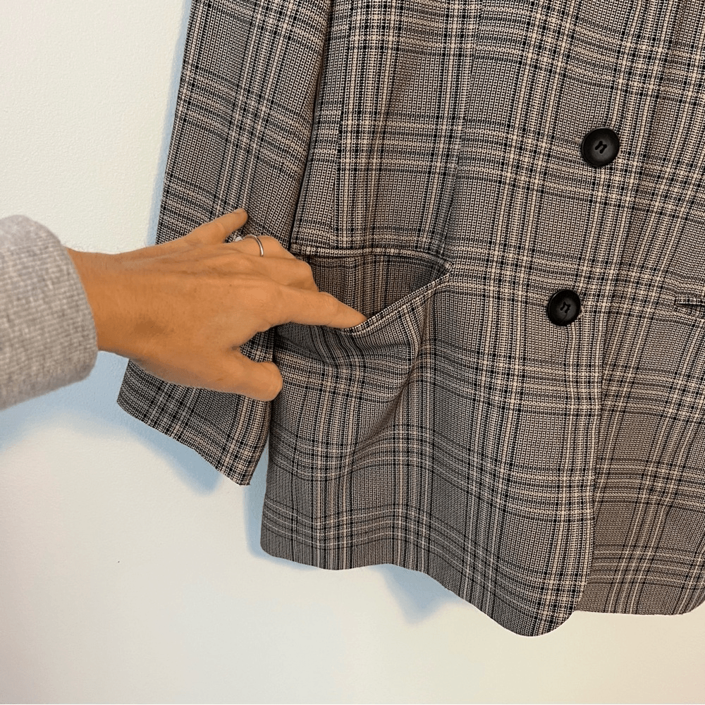 Vintage Talbots Plaid Collarless Blazer Size 4 Academia Career Office