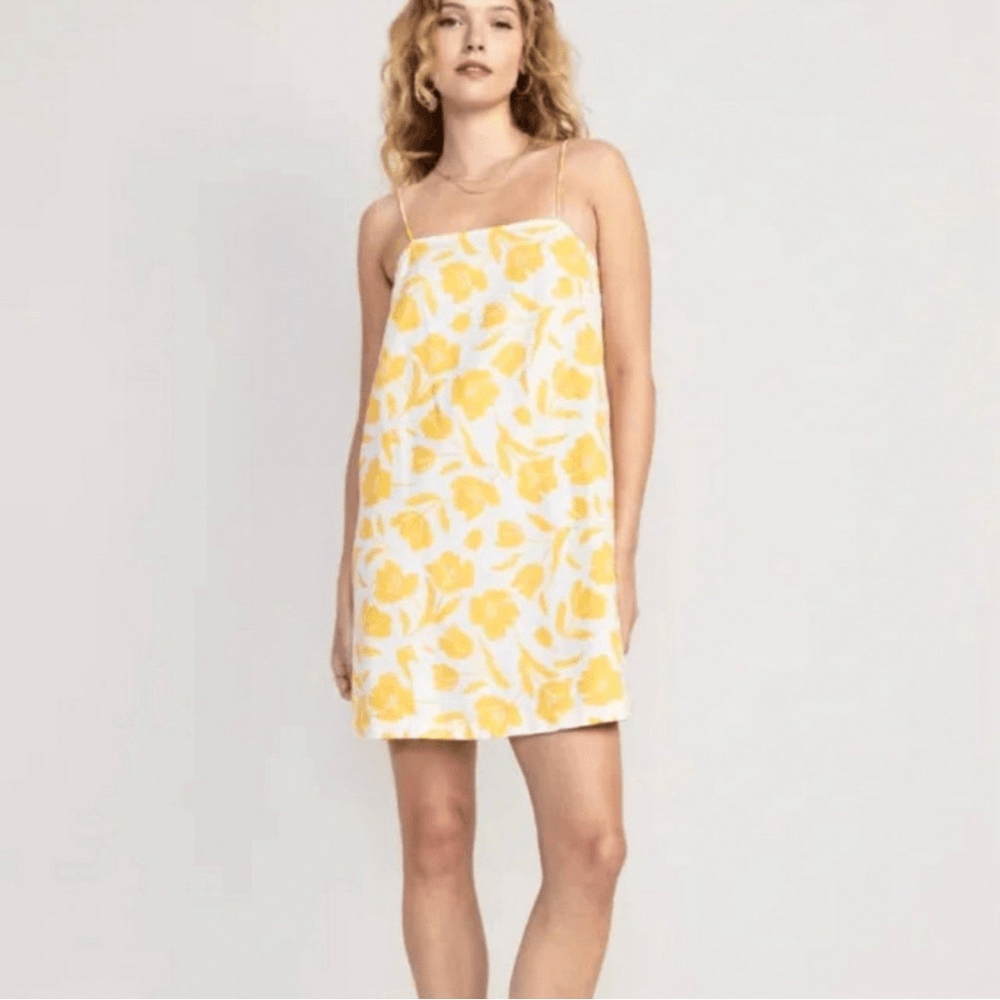 Old Navy Floral Linen Sleeveless Square-Neck Mini Dress NEW Size Small