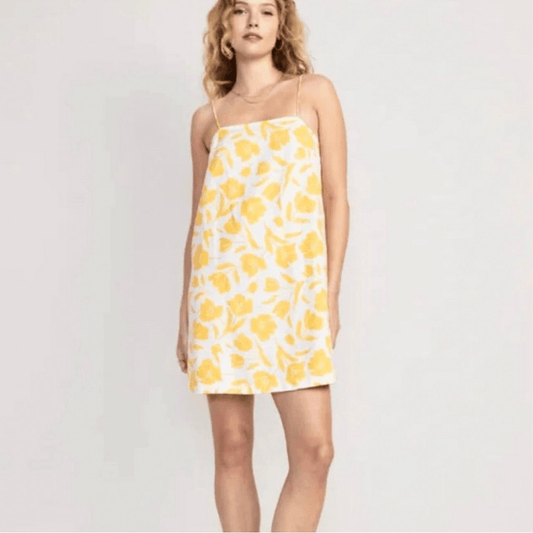 Old Navy Floral Linen Sleeveless Square-Neck Mini Dress NEW Size Small