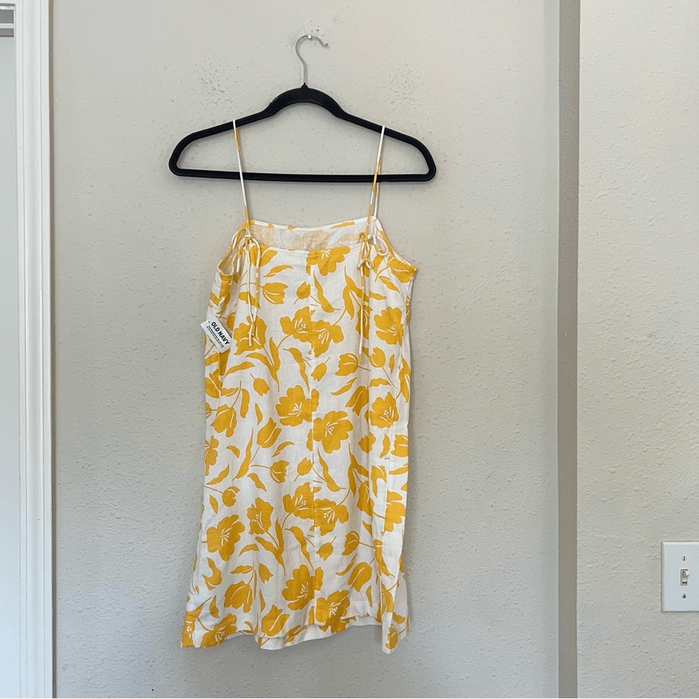 Old Navy Floral Linen Sleeveless Square-Neck Mini Dress NEW Size Small