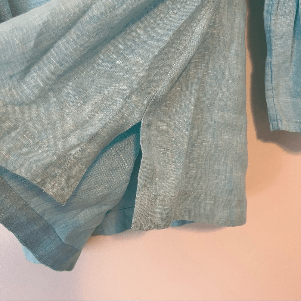 Charter Club Linen Bell Sleeve Blouse Top Size Medium