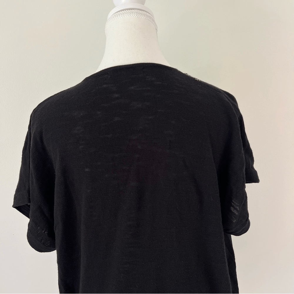 Madewell Embroidered Knit Short Sleeve Blouse Top Size Large