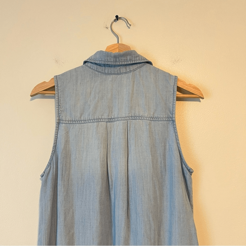 Cloth & Stone Sleeveless Chambray Blue Dress Size XS 100% Lyocell Tencel