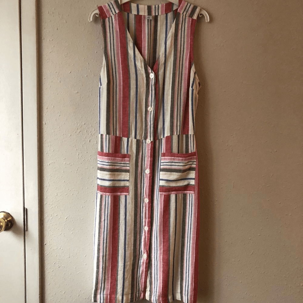 Old Navy Women’s Linen-Blend Striped Dress Size Small
