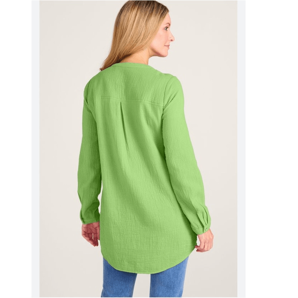 Soft Surroundings Santorini Gauze Tunic Pullover Shirt NEW Size Large in Green
