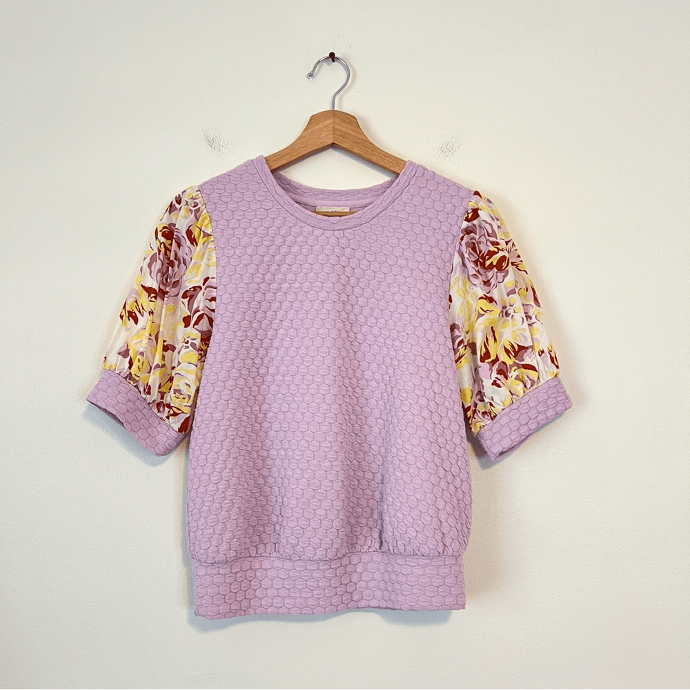 Anthropologie Porridge Puff Sleeve Pullover Top Assorted Purple Size XS