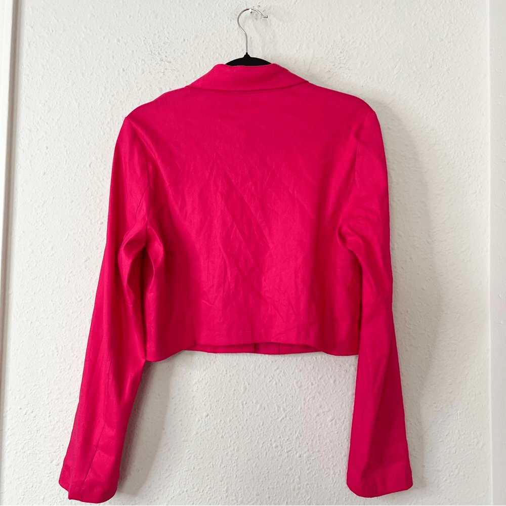 House of Harlow Linen Blend Blazer in Pink NEW Size Medium