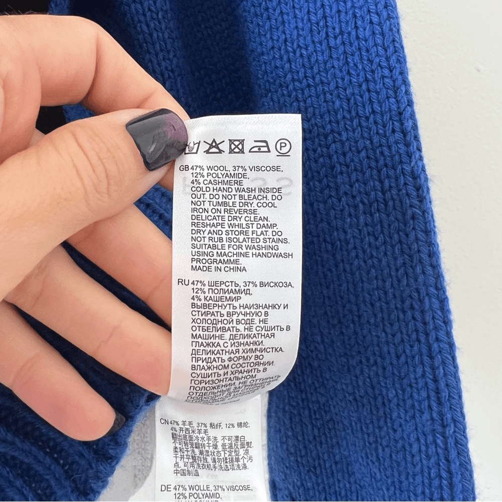 Reiss Brittany Wool Cashmere Turtleneck Sweater Size Small Chunky Knit