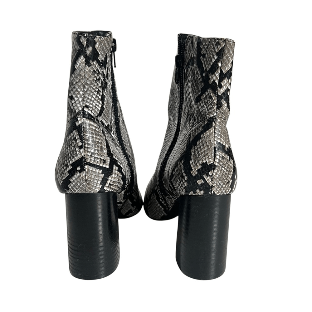 Jeffrey Campbell Raven Snake Print Heel Booties Size 8,5 M
