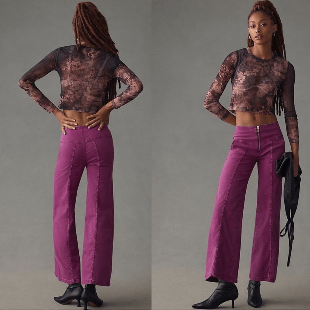 Anthropologie Pilcro High Rise Crop Flare Pants NEW Size 34