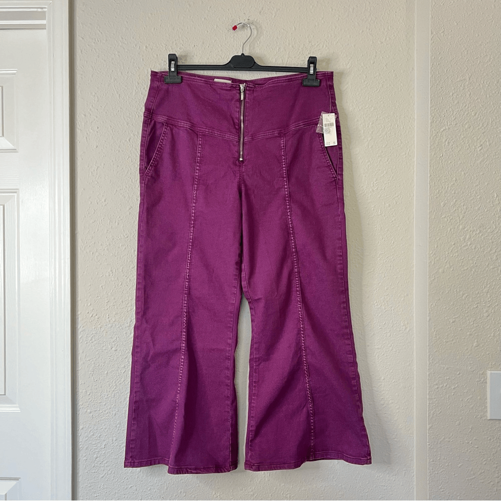 Anthropologie Pilcro High Rise Crop Flare Pants NEW Size 34