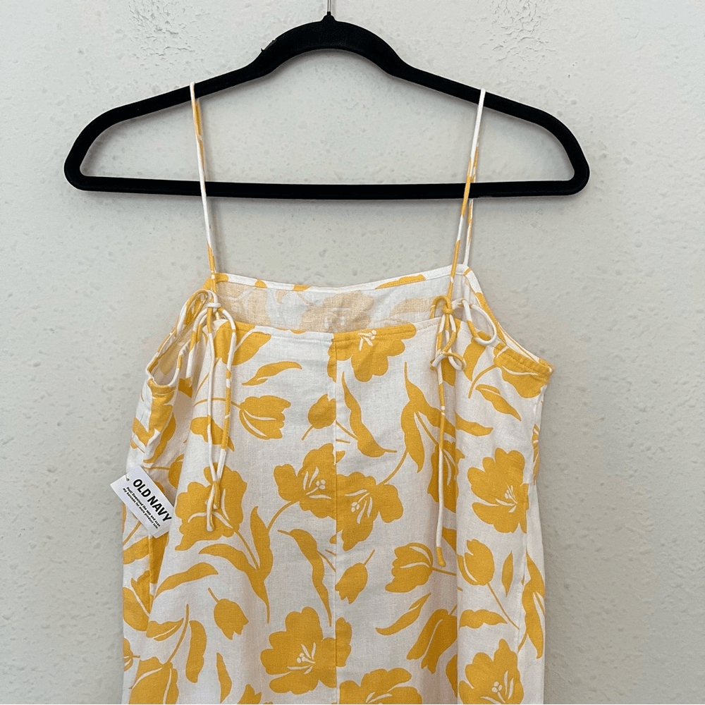 Old Navy Floral Linen Sleeveless Square-Neck Mini Dress NEW Size Small