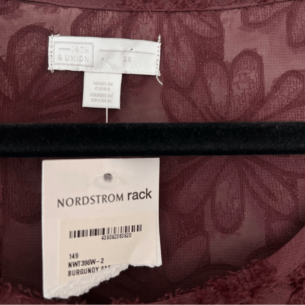 14th & Union Floral Short Sleeve Blouse NEW Plus Size 2X