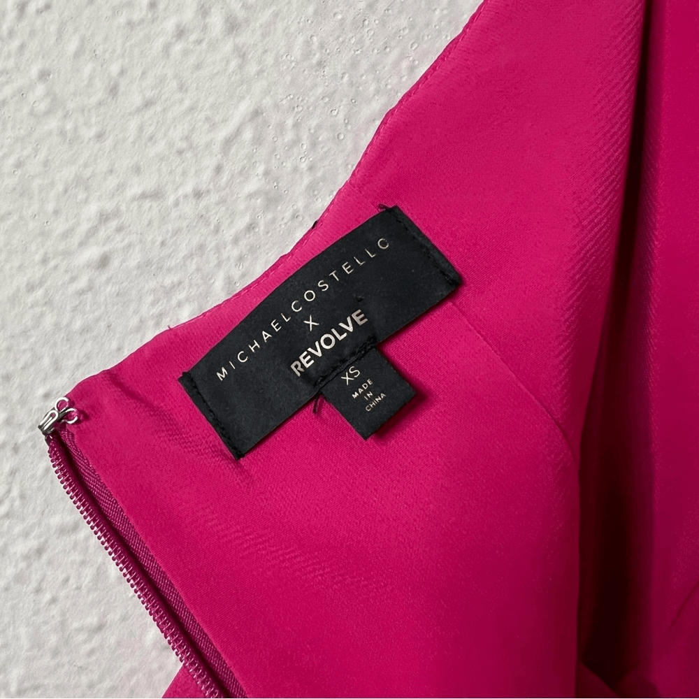Michael Costello x Revolve Chiffon Strapless Mini Dress in Pink Size XS Barbie