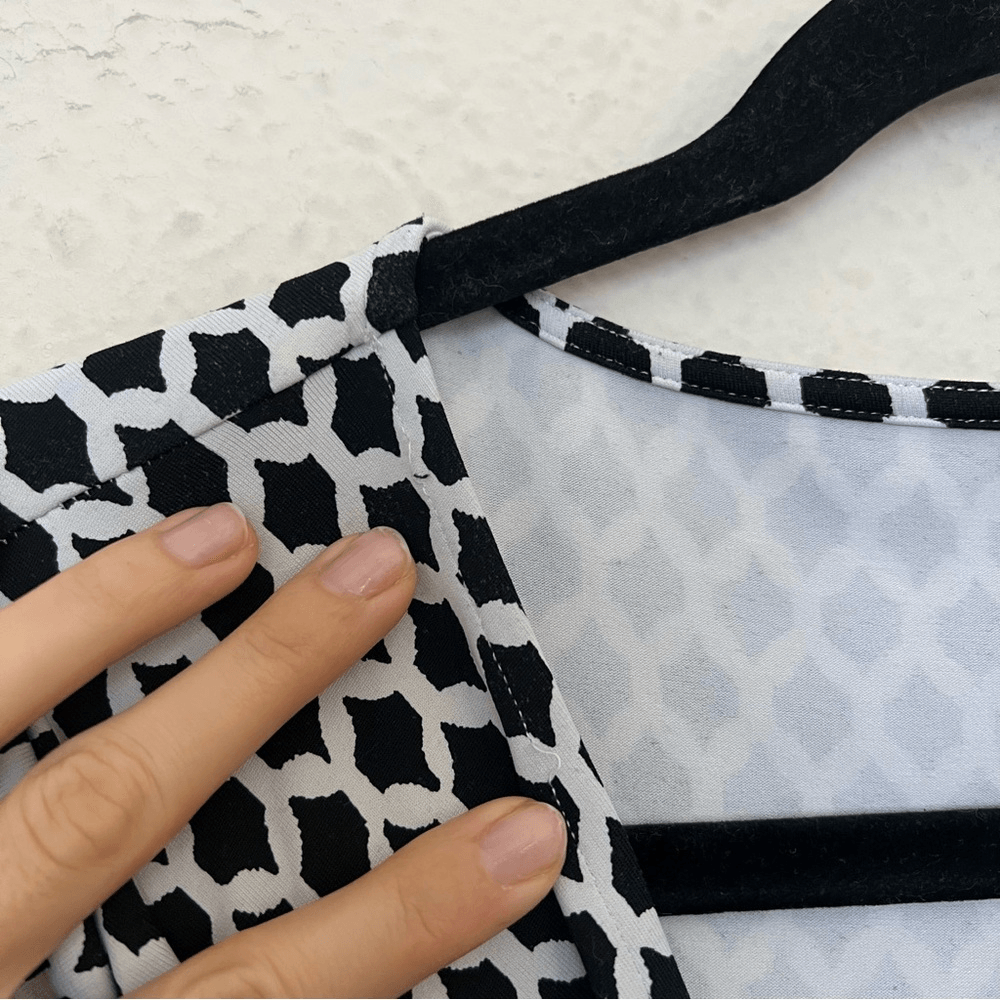 Talbots Black & White Faux Wrap A-line Printed Dress Size XL