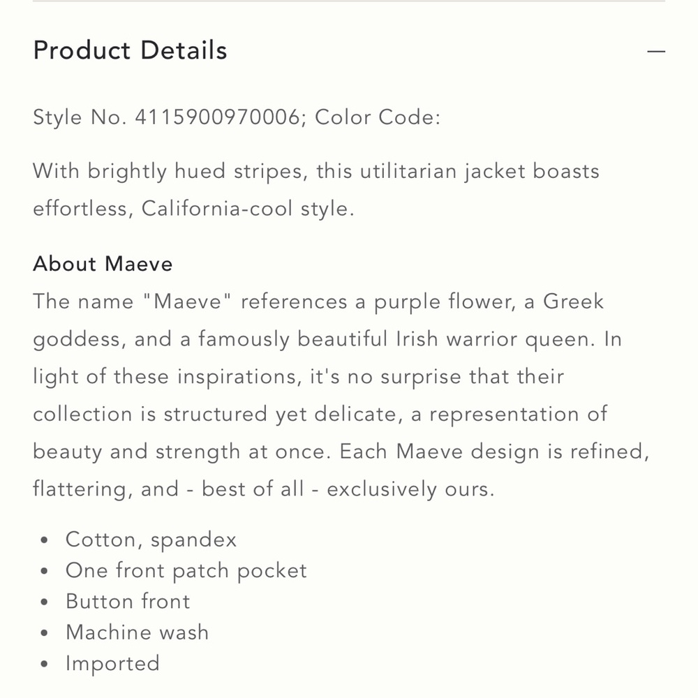 Anthropologie Maeve Striped Button Down Shacket Shirt Jacket NEW Size Medium