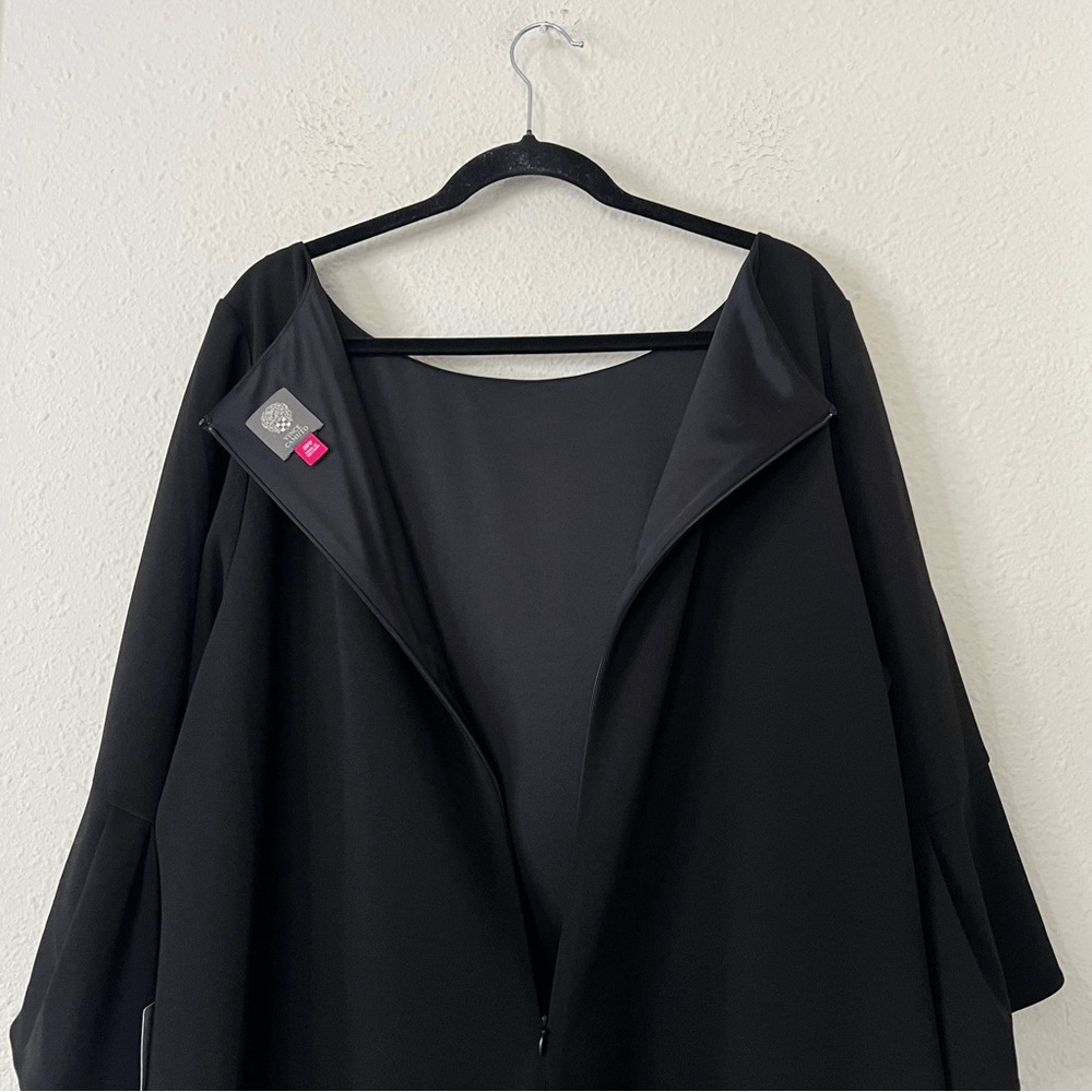 Vince Camuto Black Ruffle Tulip Sleeve Mini Shift Dress NEW Plus Size 20W