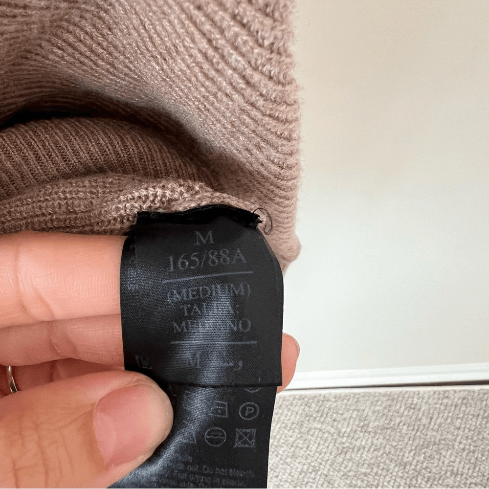 All Saints Ridley Wool Cashmere Blend Sweater in Tan Size Medium