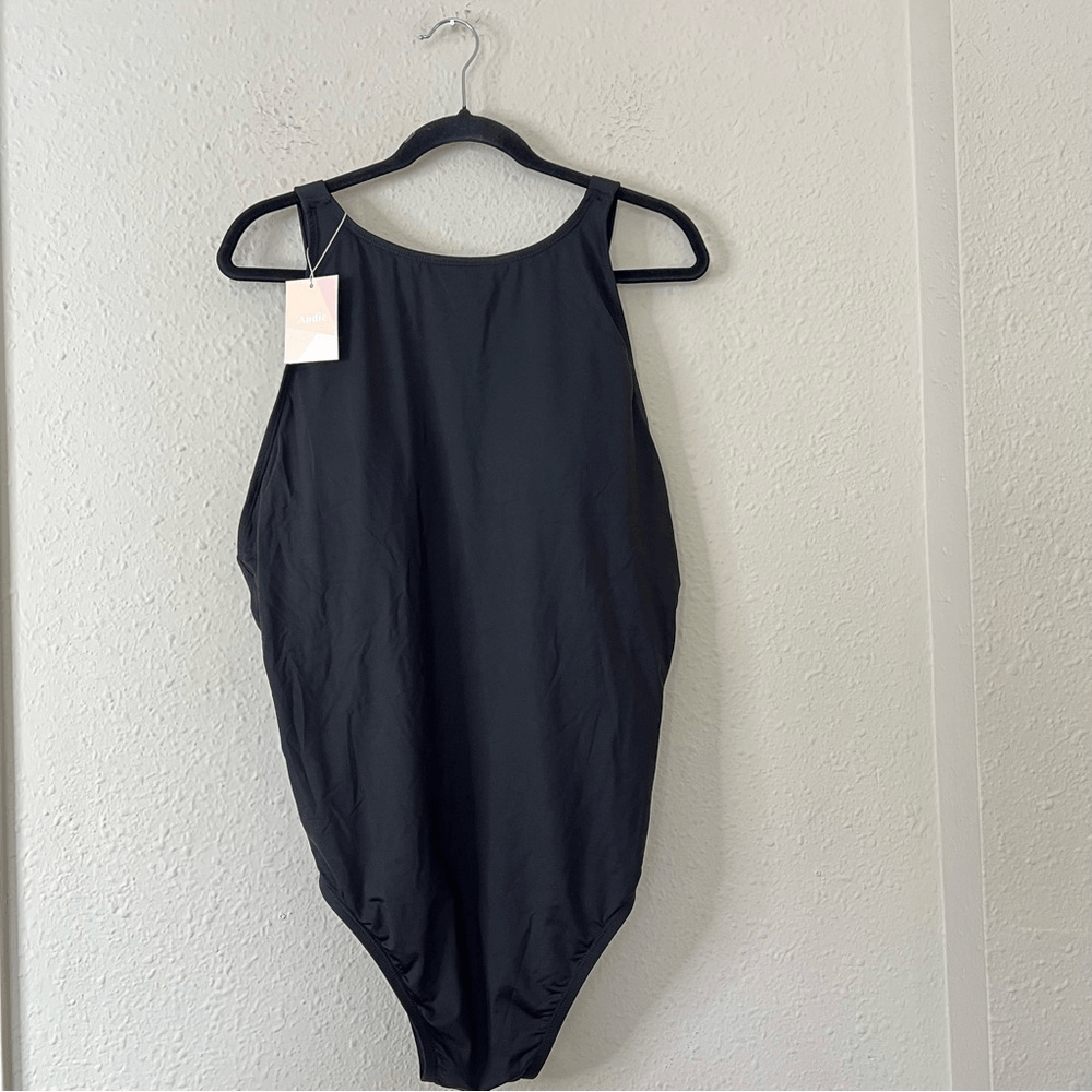 Andie Montauk Black Low Back One Piece Swimsuit NEW Size XXXL High Neck