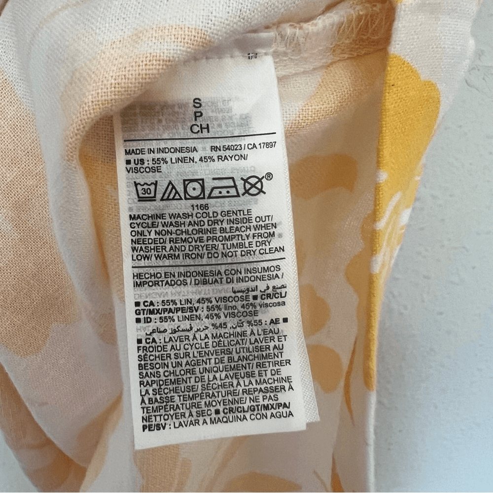 Old Navy Floral Linen Sleeveless Square-Neck Mini Dress NEW Size Small