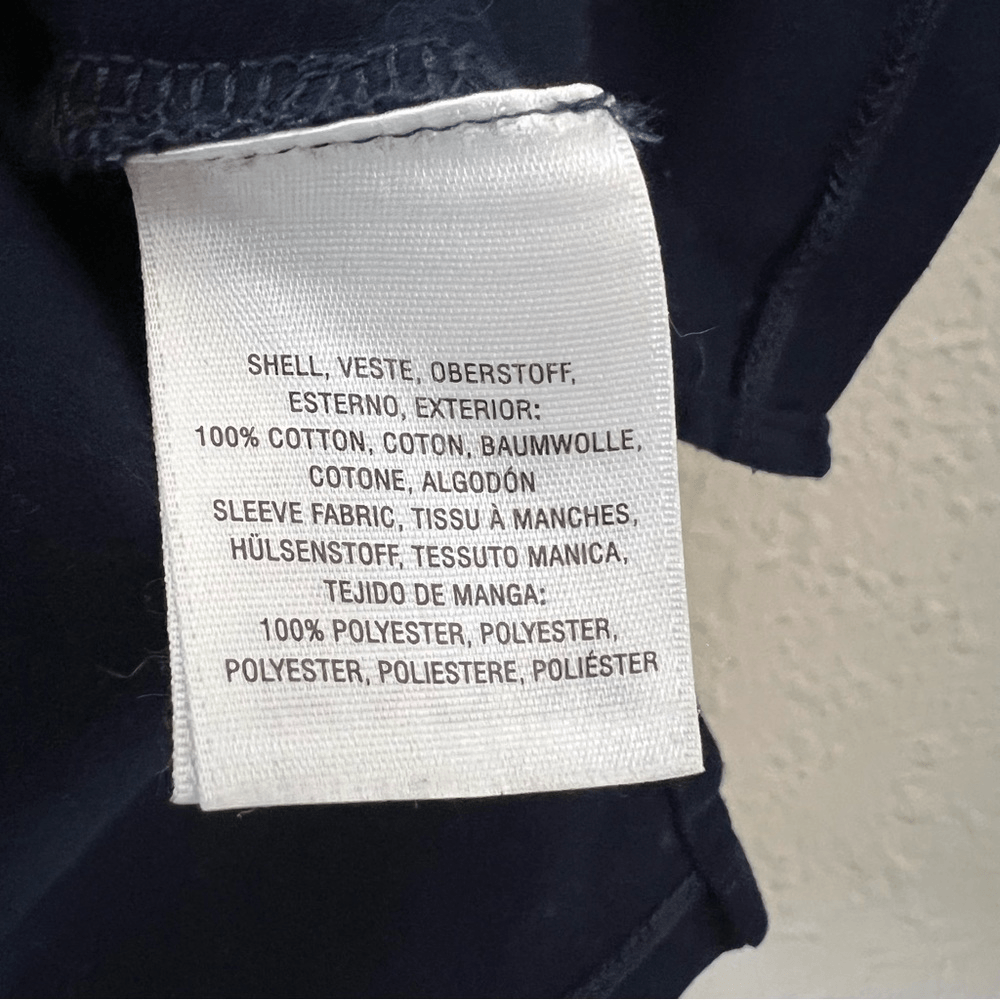 Anthropologie Postmark Seafarer Ruffle Sleeve Navy Blue Top Size Small