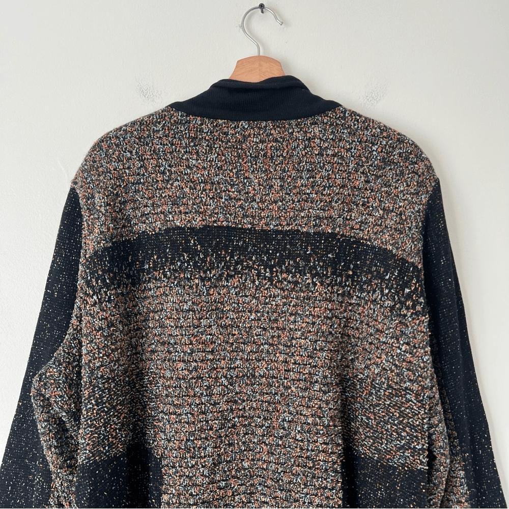 Ming Wang Black Open Front Cardigan Plus Size 3X Confetti Colorful Waterfall